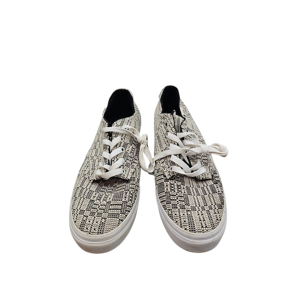 Vans Camden Ultracrush Optical Woven Deluxe Womens Size 11 Black Cream Sneaker